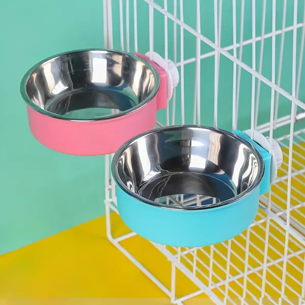 2pcs Stainless Steel Pet Bowls - Non-Slip, Easy Clean Feeding Dishes for Cats & Small Dogs