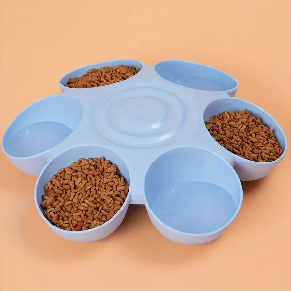 1pc 6-in-1 Pet Petal Shaped Cat Bowls: Multi-Functional Tilted Feeding and Drinking Bowls for Cats and Dogs