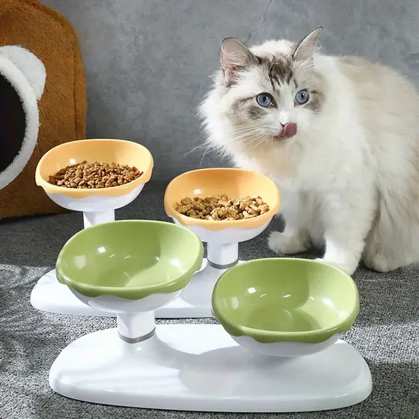 Pet Feeder Set: Adjustable Dog Bowl with Double Feeding Function, Suitable for Dogs and Cats, Made of PP Material